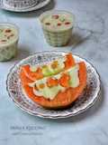 Papaya Pudding with Creamy Matcha