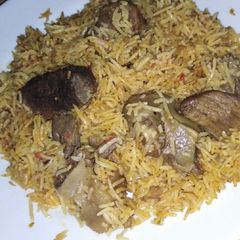 A picture of Beef pulao.