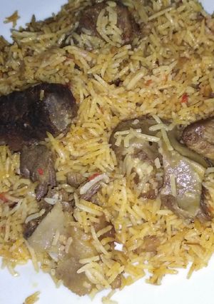 A picture of Beef pulao.