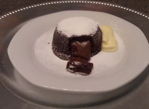 Una foto de Volcán de chocolate