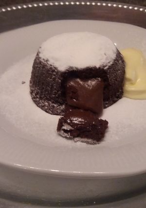 Una foto de Volcán de chocolate
