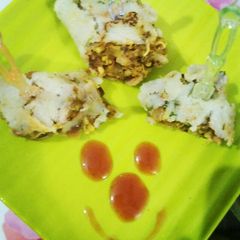 A picture of Sprouts stuffed moong daal chila.