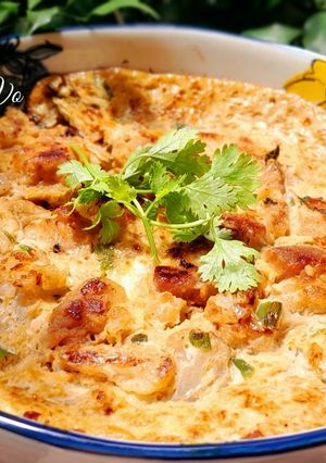 Hình của món Trứng nướng tôm thịt bằng nồi chiên không dầu.