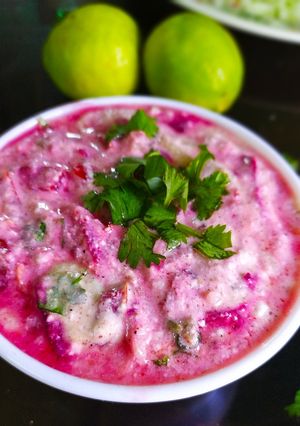 A picture of Curd and veg raita.