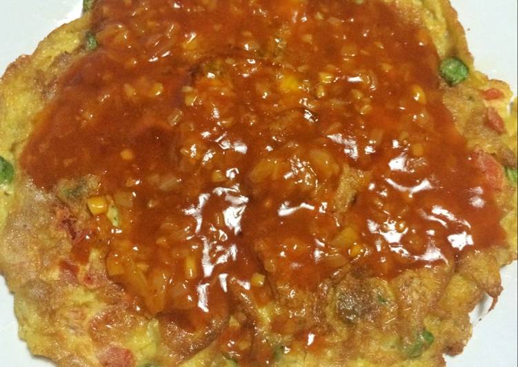 Omelette saus pedas manis