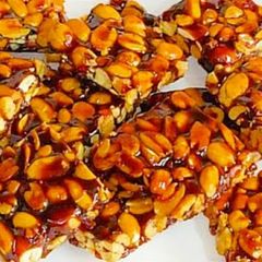 A picture of 2 ingredient peanut chikki healthy recipe.