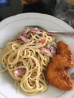 Foto resep Spagetti mushroom sauce & crispy chicken
