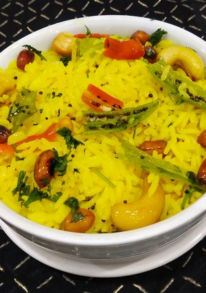 A picture of Lemon Rice. (Chitranna).