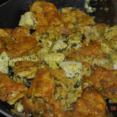 Persian Scrambled eggs with Feta Cheese and Dillپنیر برشته گیلانی A picture of Persian Scrambled eggs with Feta Cheese and Dillپنیر برشته گیلانی.
