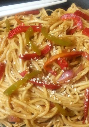 A picture of Spicy sesame noodles.