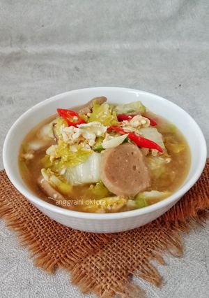Foto resep Sawi Putih Bakso Telur