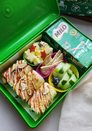 Foto resep Ide bekal - roti gulung sosis keju