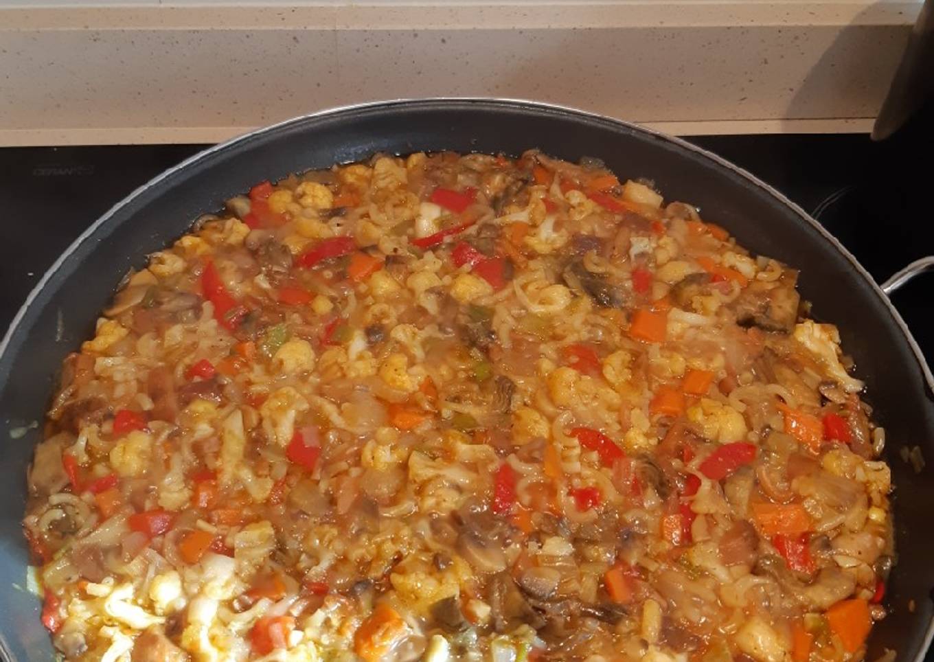 Fideuá de verduras