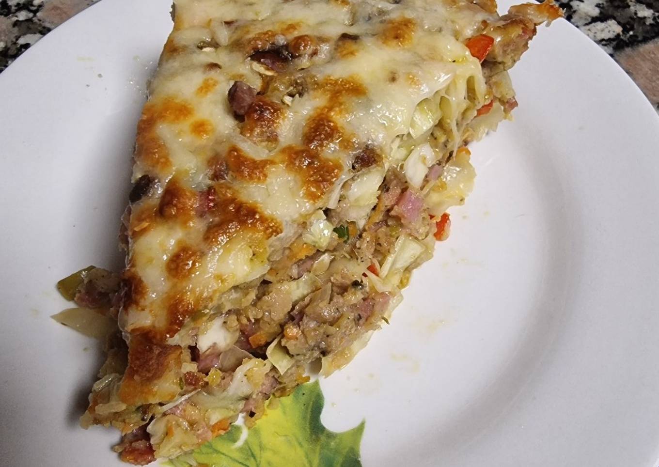 Pastel de verduras y carne