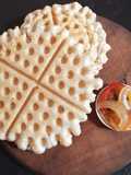 Waffles salados de fécula de mandioca: sin gluten, sin lácteos