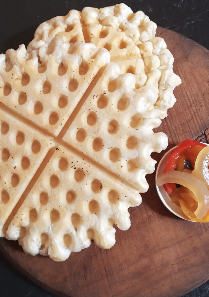 Una foto de Waffles salados de fécula de mandioca: sin gluten, sin lácteos