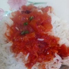 A picture of Rice with stew#authormarathon#.