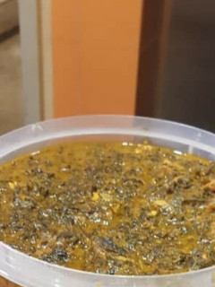 A picture of Bitterleaf soup.
