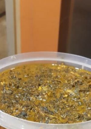 A picture of Bitterleaf soup.