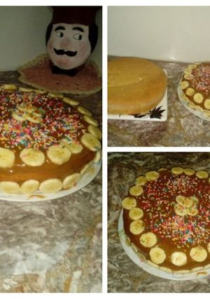 Una foto de Bicochuelo con Dulce de leche y bananas!!!💖💕💞