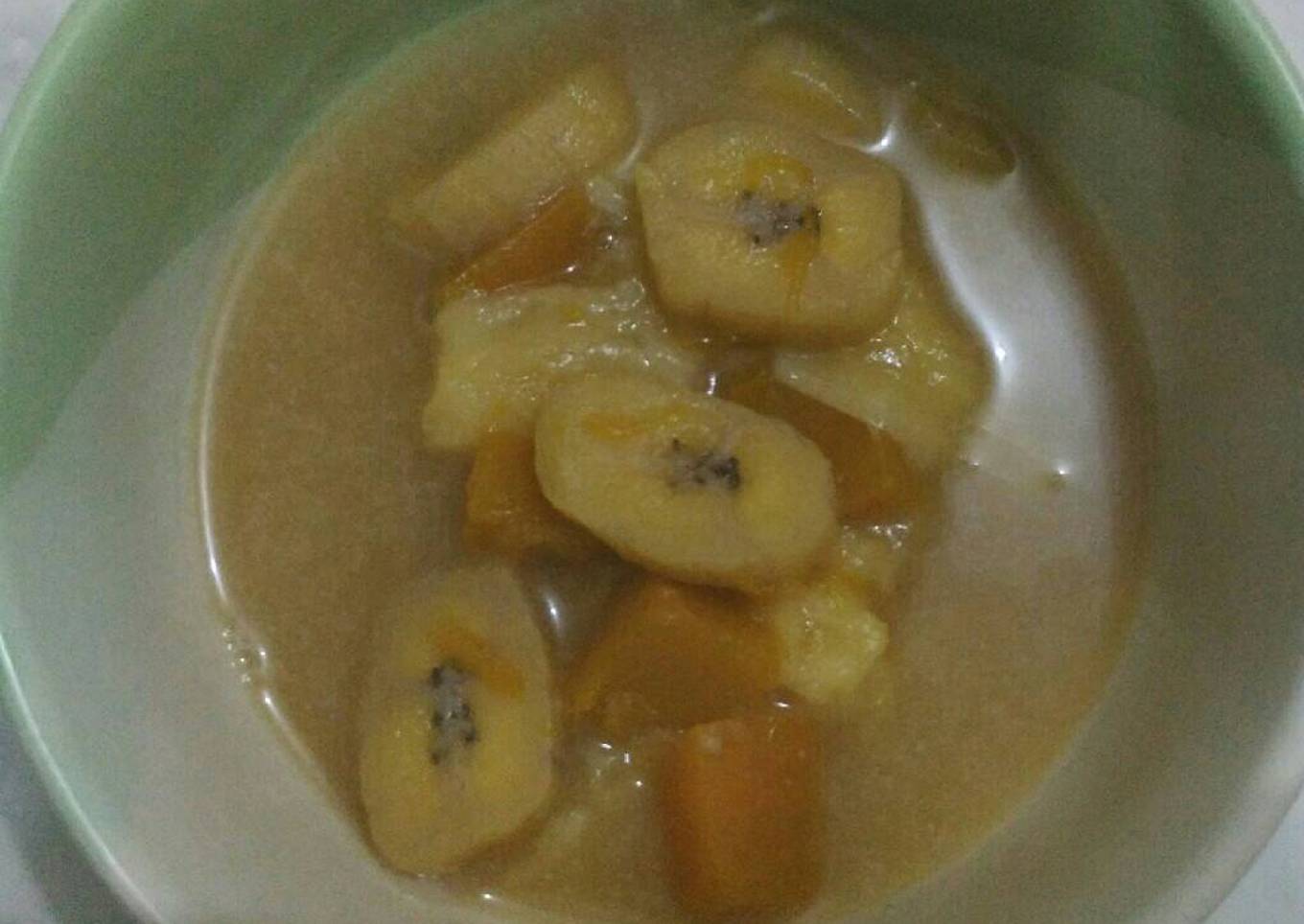 Kolak pisang + labu kuning + tape