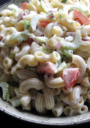 A picture of Pasta Salad with Sour Cream Dressing.