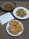 Set Menu Rumahan : Oseng Tempe Buncis Rebon, Orak Arik Rebon Pete dan Bakwan Jagung Simpel