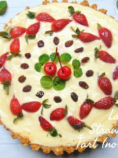 Foto resep Layered Strawberry Tart (no bake)