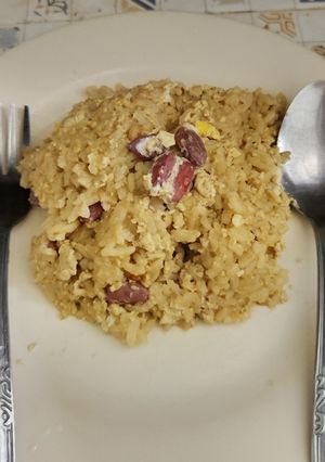 Foto resep Nasi Telur Kacang Merah Manis Gurih