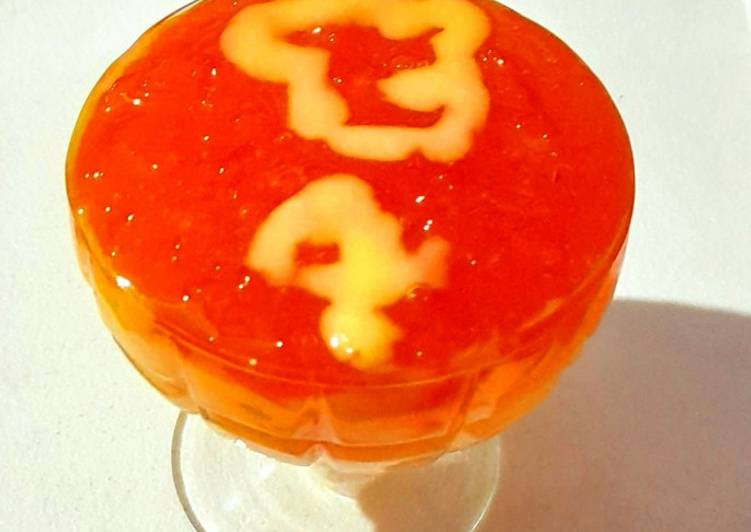 Orange Jelly with Vanilla Custard