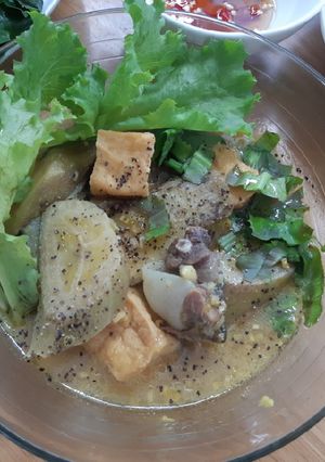 Hình của món Ba ba nấu chuối đậu.