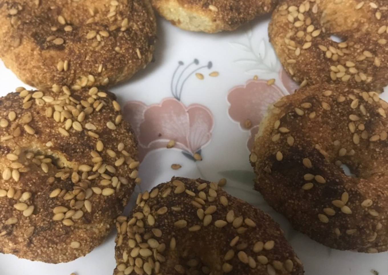 Savoury banana sesame doughnut