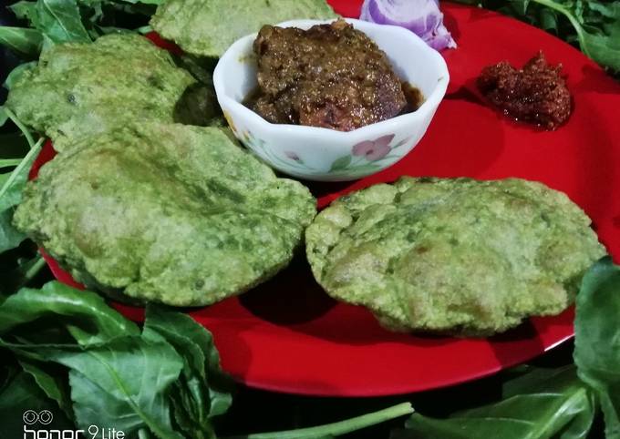 Recipe of Jamie Oliver Palak puri with raw banana Tikki masala