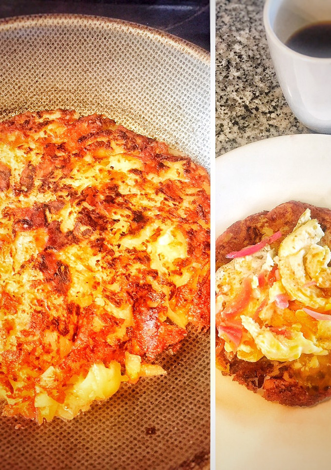 Una foto de Frittata de papa 🥔: Desayuno Fit : para acompañar la proteína (Huevos)