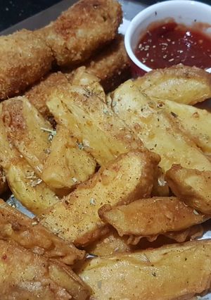 A picture of Spicy potato wadges.