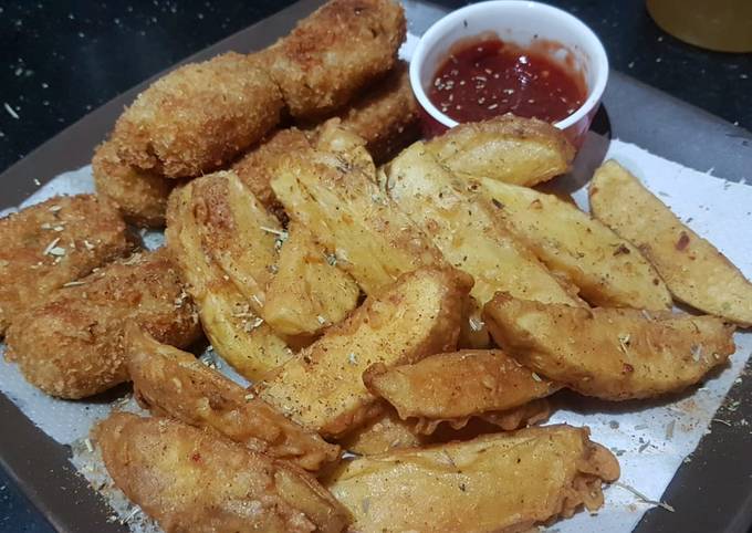 Spicy potato wadges Recipe
