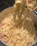 Smoked sausage and Boursin cheese pasta