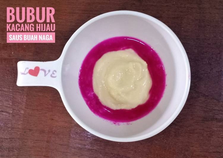 Resep Snack MPASI bubur kacang hijau saos buah naga Anti Gagal