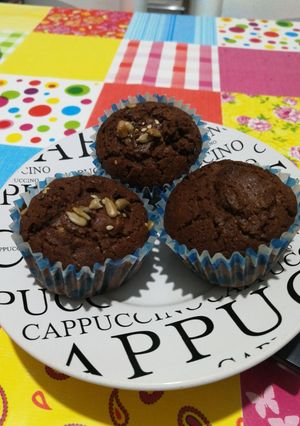 Una foto de Magdalenas brownie veganas