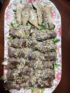 杏鮑菇豬肉捲 的食譜成品照片