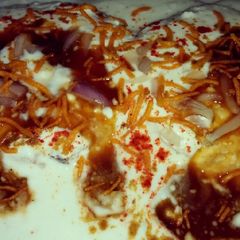 Bread dahi bhalla A picture of Bread dahi bhalla.
