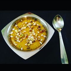Badam Halwa (Almond halwa Indian dessert) A picture of Badam Halwa (Almond halwa Indian dessert).