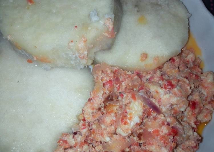 Yam and egg sauce