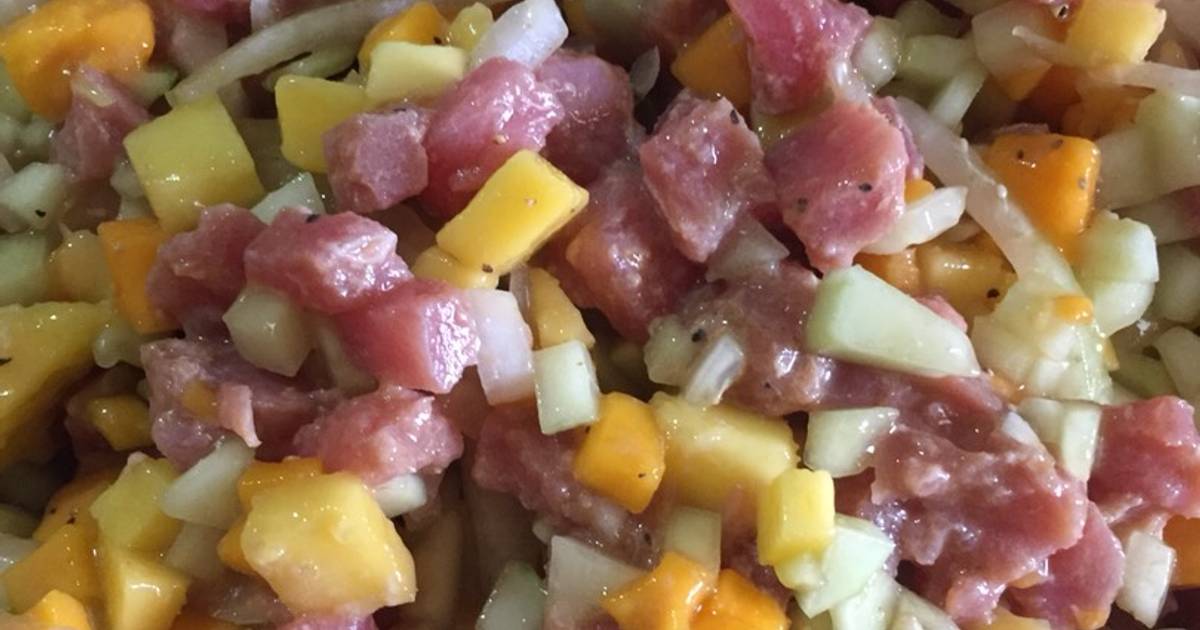 Ceviche de atún fresco con mango Receta de Yazmin Serrano- Cookpad
