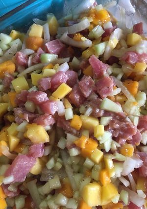 A picture of Fresh Tuna Ceviche with Mango.