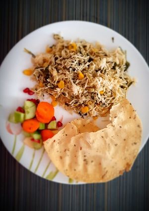 A picture of Sweet corn Methi Pulao.