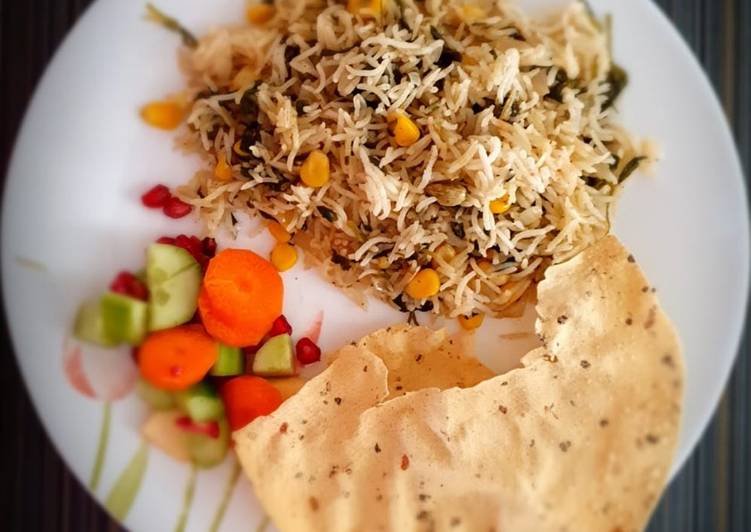 Sweet corn Methi Pulao