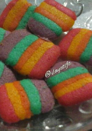 Foto resep Lidah Kucing Rainbow (Tanpa Cetakan)