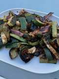 Duo de courgettes et aubergine chinoise aux gingembre et épices