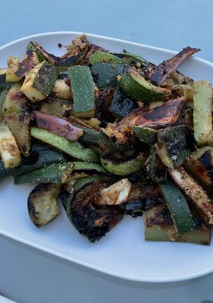 Une photo de Duo de courgettes et aubergine chinoise aux gingembre et épices
